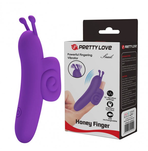 PRETTY LOVE - Snail Finger Vibrator (Chargeable - Purple)